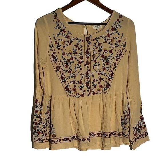 Women's Umgee Tan Boho Embroidered Top - Picture 1 of 9